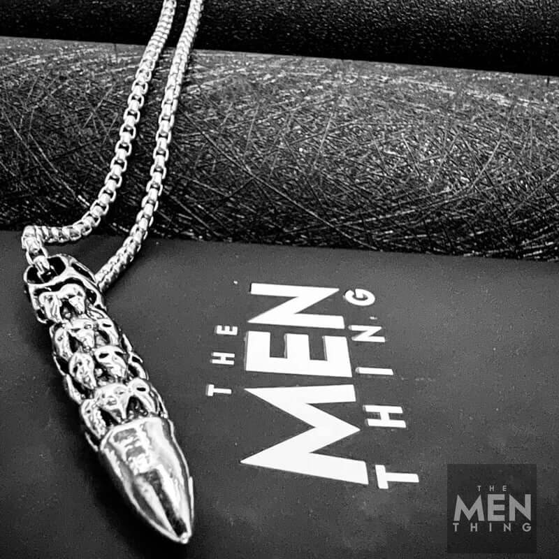 BULLET OF DOOM -  Alloy Pendant with Stainless Steel 24inch Round Box Chain, European trending Style for Men & Boy - THE MEN THING