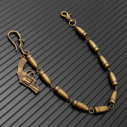 BULLET REVOLVER - Antique Bronze 13mm Titanium Steel Skull Heavy Biker Chain for Jeans with Lobster Clasps for Men & Boys - 20 inch — Biker Fashion for Men | THE MEN THING