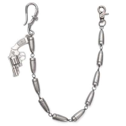 BULLET REVOLVER - Antique Steel 13mm Titanium Steel Skull Heavy Biker Chain for Jeans with Lobster Clasps for Men & Boys - 20 inch — Biker Fashion for Men | THE MEN THING