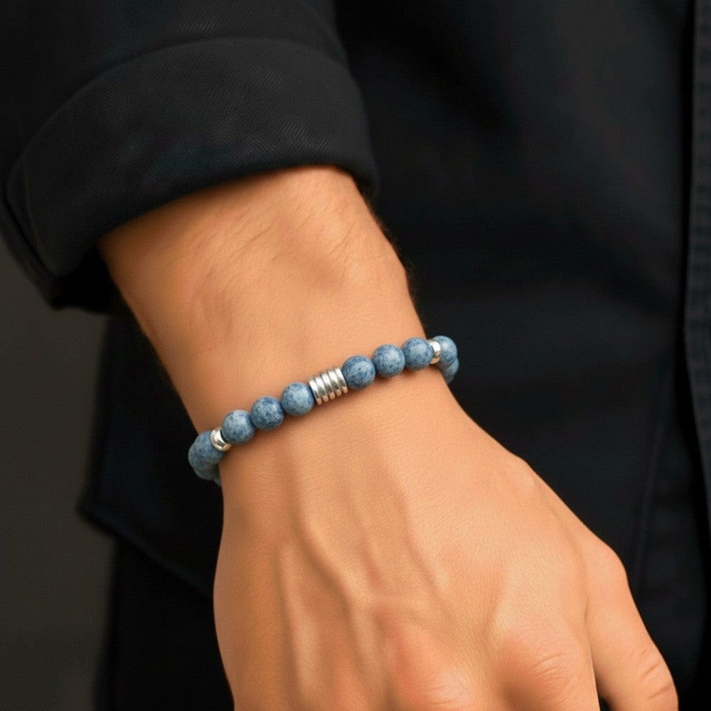 CAELORA - 10mm Beads Bracelet with Natural Stone - Adjustable Bracelet - THE MEN THING