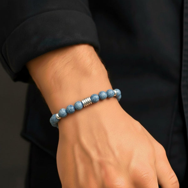 CAELORA - 10mm Beads Bracelet with Natural Stone - Adjustable Bracelet
