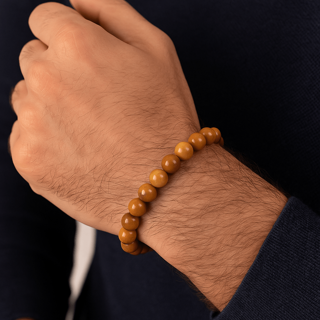 CANYON - 12mm Beads Bracelet with Natural Stone - Adjustable Bracelet - THE MEN THING