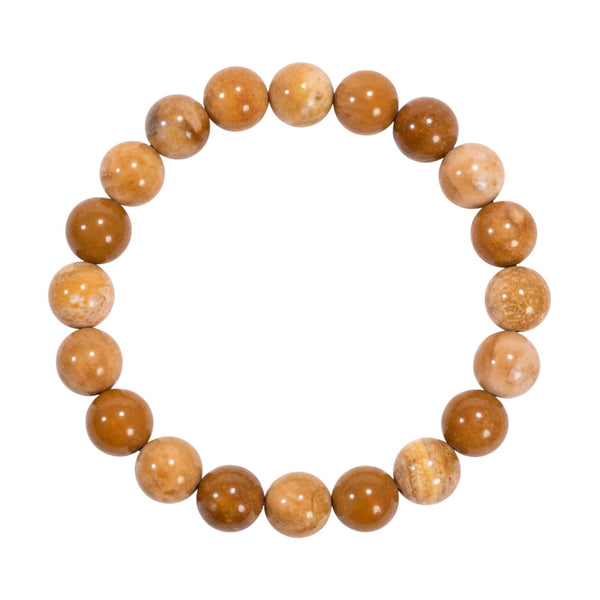 CANYON - 12mm Beads Bracelet with Natural Stone - Adjustable Bracelet
