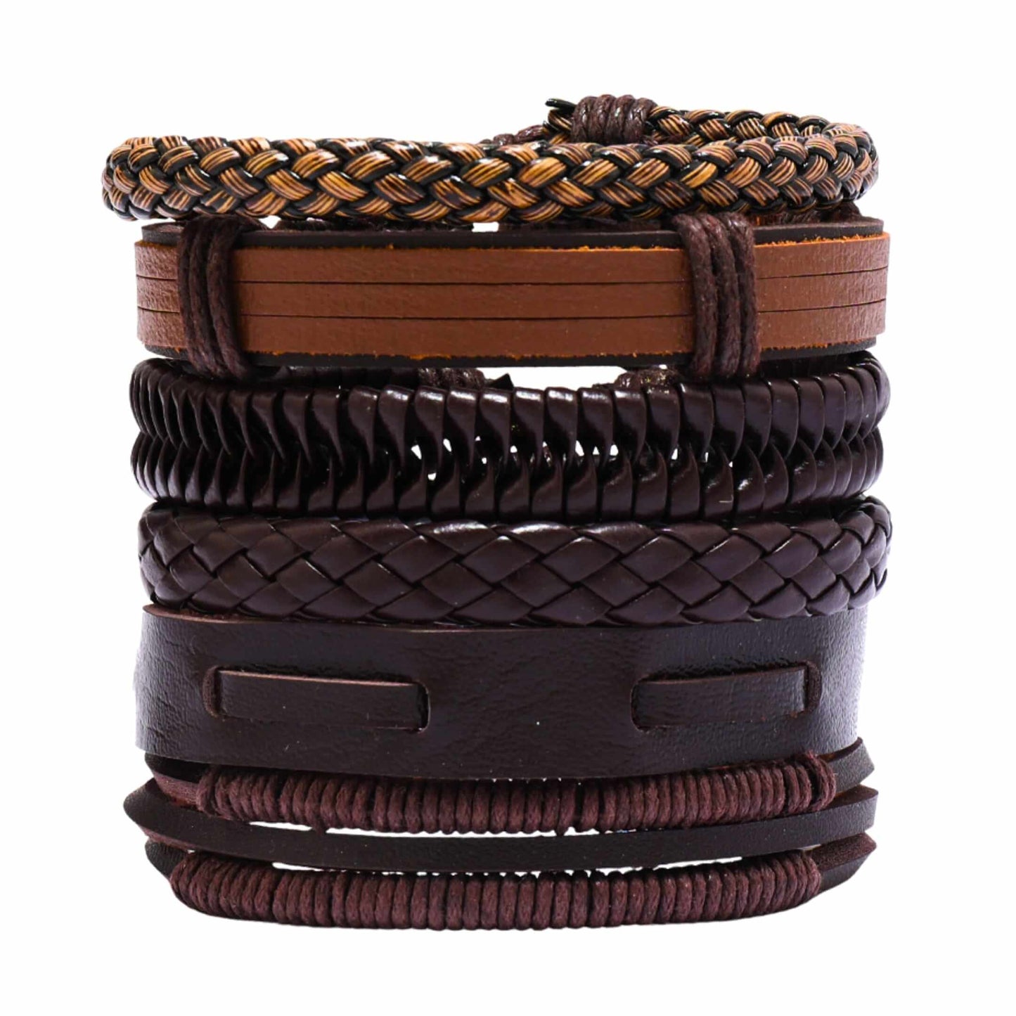 CANYON LOOP - 6 Pcs Genuine Leather Adjustable Bracelet for Men & Boys — Leather Bracelet for Men | THE MEN THING