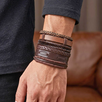 CANYON LOOP - 6 Pcs Genuine Leather Adjustable Bracelet for Men & Boys — Leather Bracelet for Men | THE MEN THING
