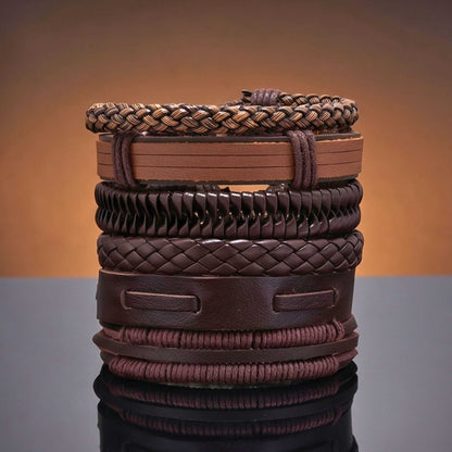 CANYON LOOP - 6 Pcs Genuine Leather Adjustable Bracelet for Men & Boys — Leather Bracelet for Men | THE MEN THING