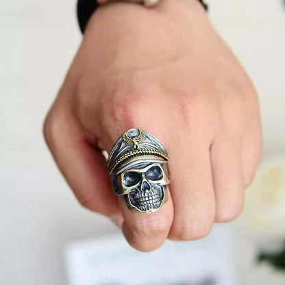 CAPTAIN SKULL -  Pure Titanium Steel Ring - Luxury Collection  (Size : 17,22,25) - THE MEN THING
