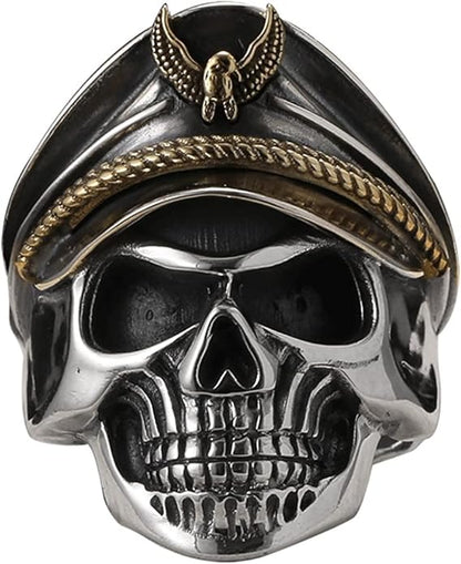 CAPTAIN SKULL -  Pure Titanium Steel Ring - Luxury Collection  (Size : 17,22,25) - THE MEN THING