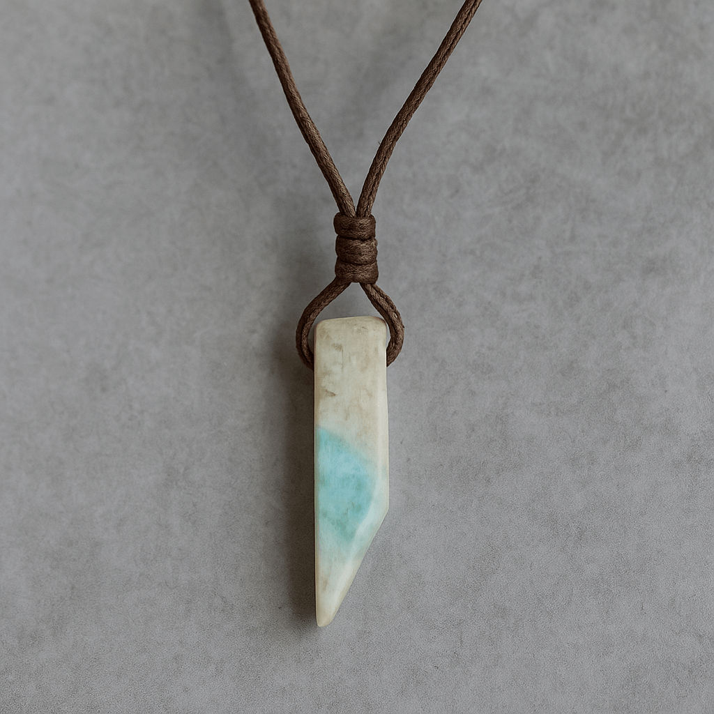 CARIBBEAN CALCITE - Natural Crystal Unshaped Pendant with Adjustable Rope Chain for Men and Boys - THE MEN THING