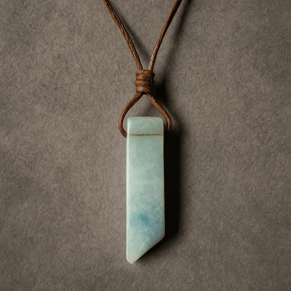 CARIBBEAN CALCITE - Natural Crystal Unshaped Pendant with Adjustable Rope Chain for Men and Boys - THE MEN THING