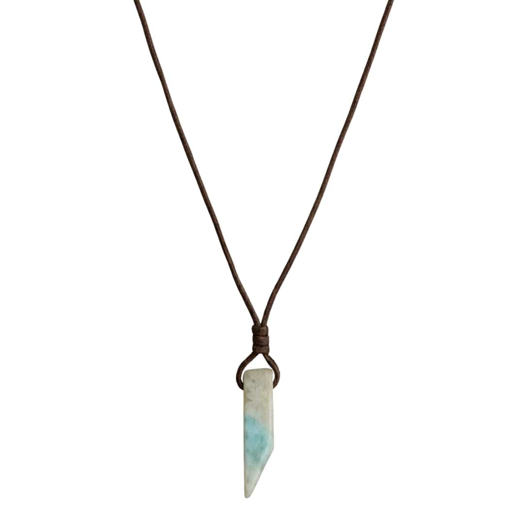 CARIBBEAN CALCITE - Natural Crystal Unshaped Pendant with Adjustable Rope Chain for Men and Boys - THE MEN THING