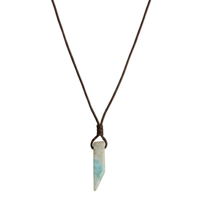 CARIBBEAN CALCITE - Natural Crystal Unshaped Pendant with Adjustable Rope Chain for Men and Boys - THE MEN THING