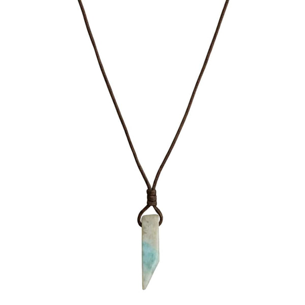 CARIBBEAN CALCITE - Natural Crystal Unshaped Pendant with Adjustable Rope Chain for Men and Boys
