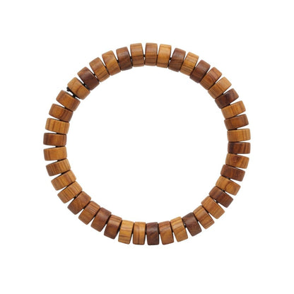 CEDAR CORE  - 10mm Wooden Beads Bracelet with Natural Stone - Adjustable Bracelet - THE MEN THING