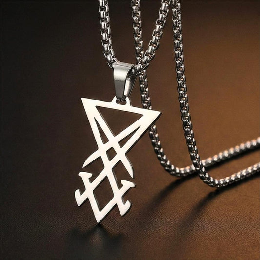 CELESTIAL ARC - Titanium Steel Pendant with 24inch Round Box Chain for Men & Boys - THE MEN THING
