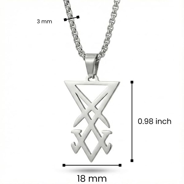 CELESTIAL ARC - Titanium Steel Pendant with 24inch Round Box Chain for Men & Boys