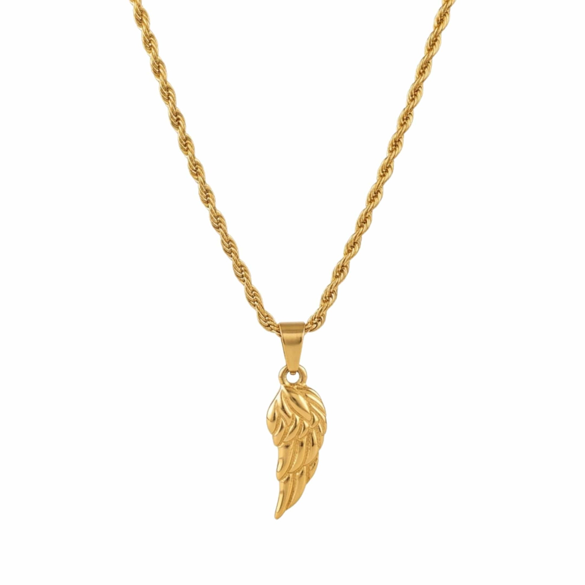 CELESTIAL GUARDIAN - GOLDEN - 9mm Pure Titanium Steel Pendant with 20inch Twisted 3mm Chain for Men & Boys — SS Pendant/ Necklace for Men | THE MEN THING