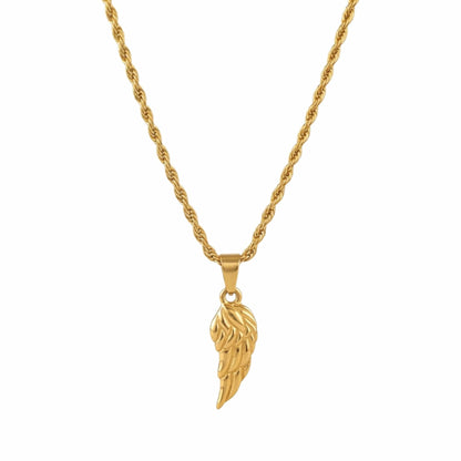 CELESTIAL GUARDIAN - GOLDEN - 9mm Pure Titanium Steel Pendant with 20inch Twisted 3mm Chain for Men & Boys — SS Pendant/ Necklace for Men | THE MEN THING