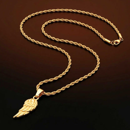 CELESTIAL GUARDIAN - GOLDEN - 9mm Pure Titanium Steel Pendant with 20inch Twisted 3mm Chain for Men & Boys — SS Pendant/ Necklace for Men | THE MEN THING
