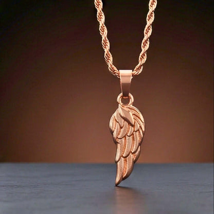 CELESTIAL GUARDIAN - ROSE GOLD - 0.7mm Pure Titanium Steel Pendant with 21inch Rope 2mm Chain for Men & Boys — SS Pendant/ Necklace for Men | THE MEN THING