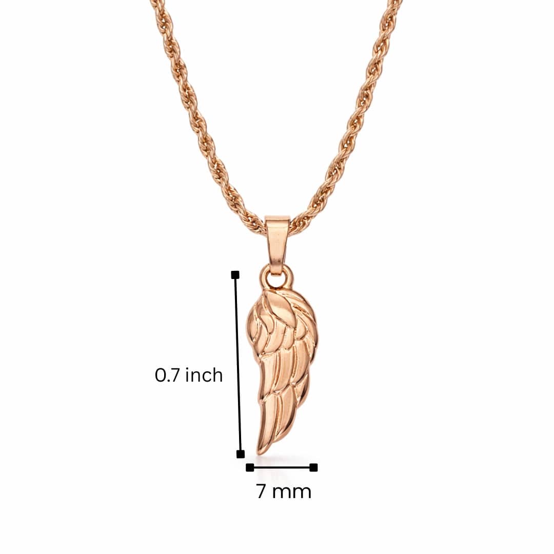 CELESTIAL GUARDIAN - ROSE GOLD - 0.7mm Pure Titanium Steel Pendant with 21inch Rope 2mm Chain for Men & Boys — SS Pendant/ Necklace for Men | THE MEN THING