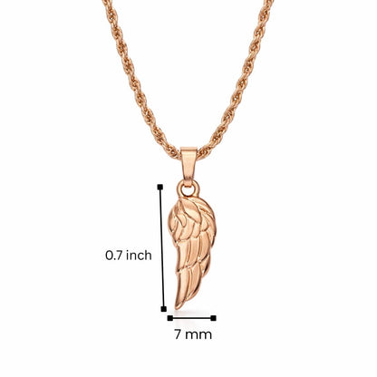 CELESTIAL GUARDIAN - ROSE GOLD - 0.7mm Pure Titanium Steel Pendant with 21inch Rope 2mm Chain for Men & Boys — SS Pendant/ Necklace for Men | THE MEN THING