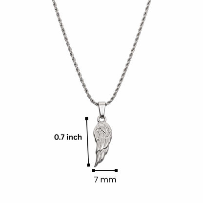 CELESTIAL GUARDIAN - STEEL - 0.7mm Pure Titanium Steel Pendant with 21inch Rope 2mm Chain for Men & Boys — SS Pendant/ Necklace for Men | THE MEN THING