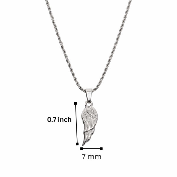CELESTIAL GUARDIAN - STEEL - 0.7mm Pure Titanium Steel Pendant with 21inch Rope 2mm Chain for Men & Boys