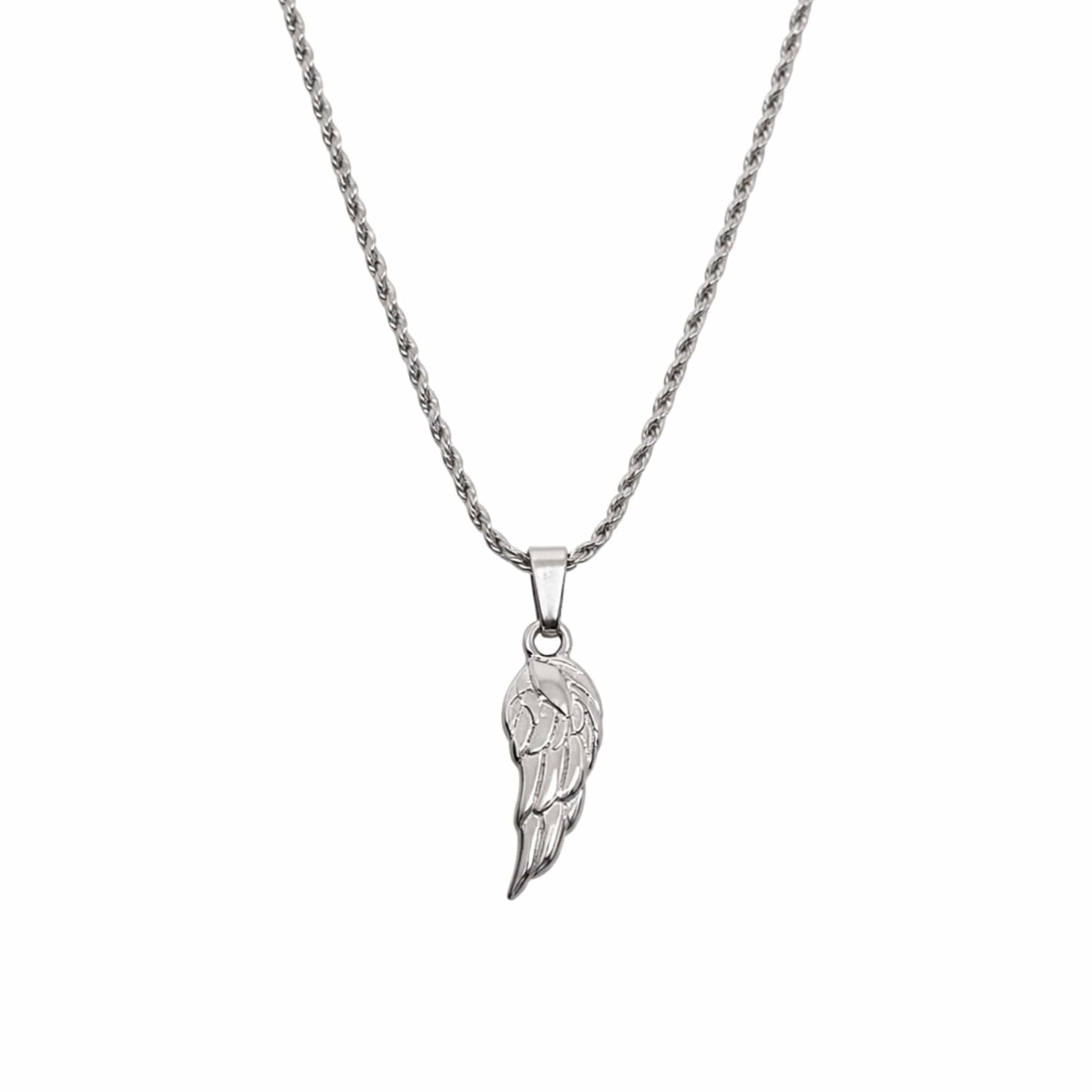CELESTIAL GUARDIAN - STEEL - 0.7mm Pure Titanium Steel Pendant with 21inch Rope 2mm Chain for Men & Boys — SS Pendant/ Necklace for Men | THE MEN THING