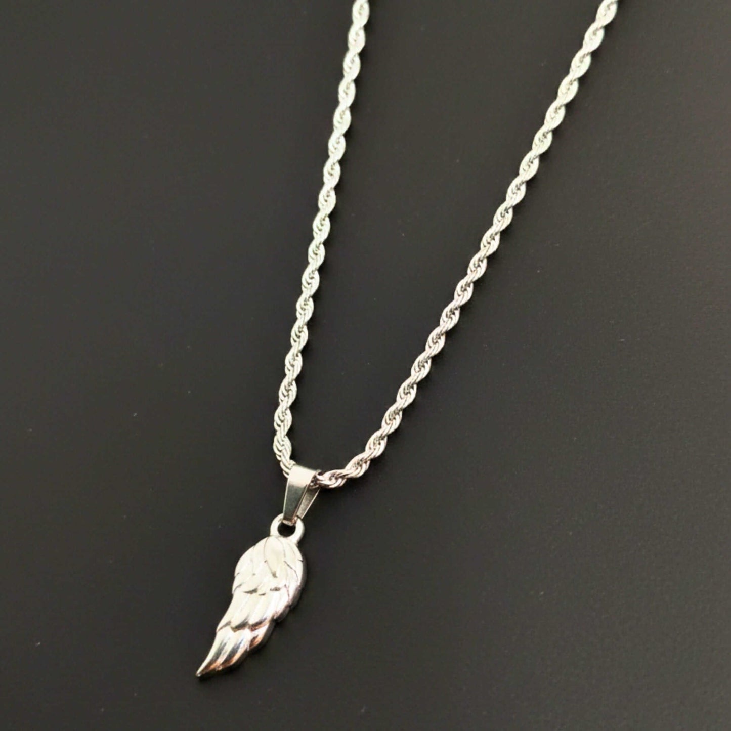 CELESTIAL GUARDIAN - STEEL - 0.7mm Pure Titanium Steel Pendant with 21inch Rope 2mm Chain for Men & Boys — SS Pendant/ Necklace for Men | THE MEN THING