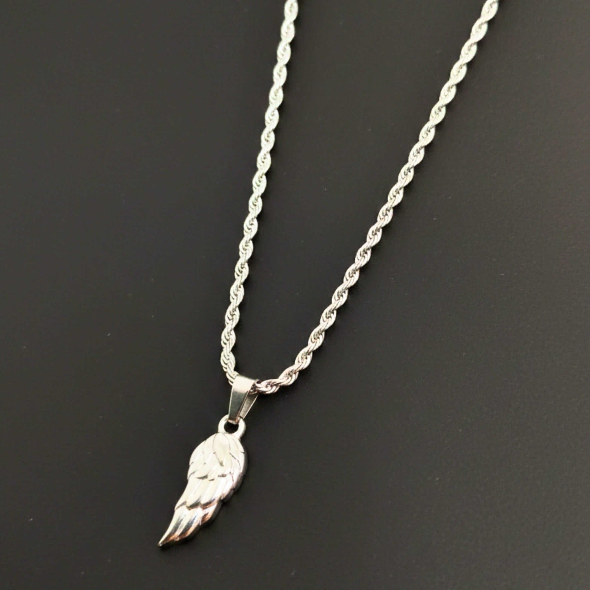 CELESTIAL GUARDIAN - STEEL - 0.7mm Pure Titanium Steel Pendant with 21inch Rope 2mm Chain for Men & Boys — SS Pendant/ Necklace for Men | THE MEN THING