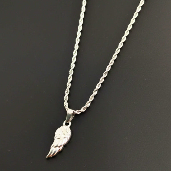 CELESTIAL GUARDIAN - STEEL - 0.7mm Pure Titanium Steel Pendant with 21inch Rope 2mm Chain for Men & Boys