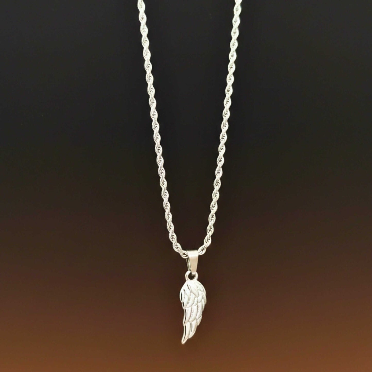 CELESTIAL GUARDIAN - STEEL - 0.7mm Pure Titanium Steel Pendant with 21inch Rope 2mm Chain for Men & Boys — SS Pendant/ Necklace for Men | THE MEN THING