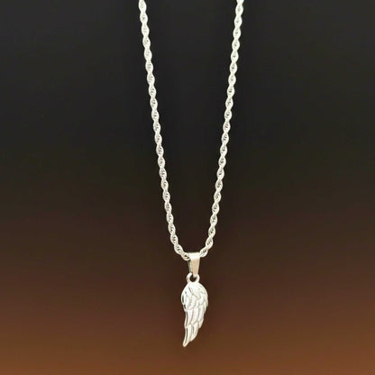 CELESTIAL GUARDIAN - STEEL - 0.7mm Pure Titanium Steel Pendant with 21inch Rope 2mm Chain for Men & Boys — SS Pendant/ Necklace for Men | THE MEN THING