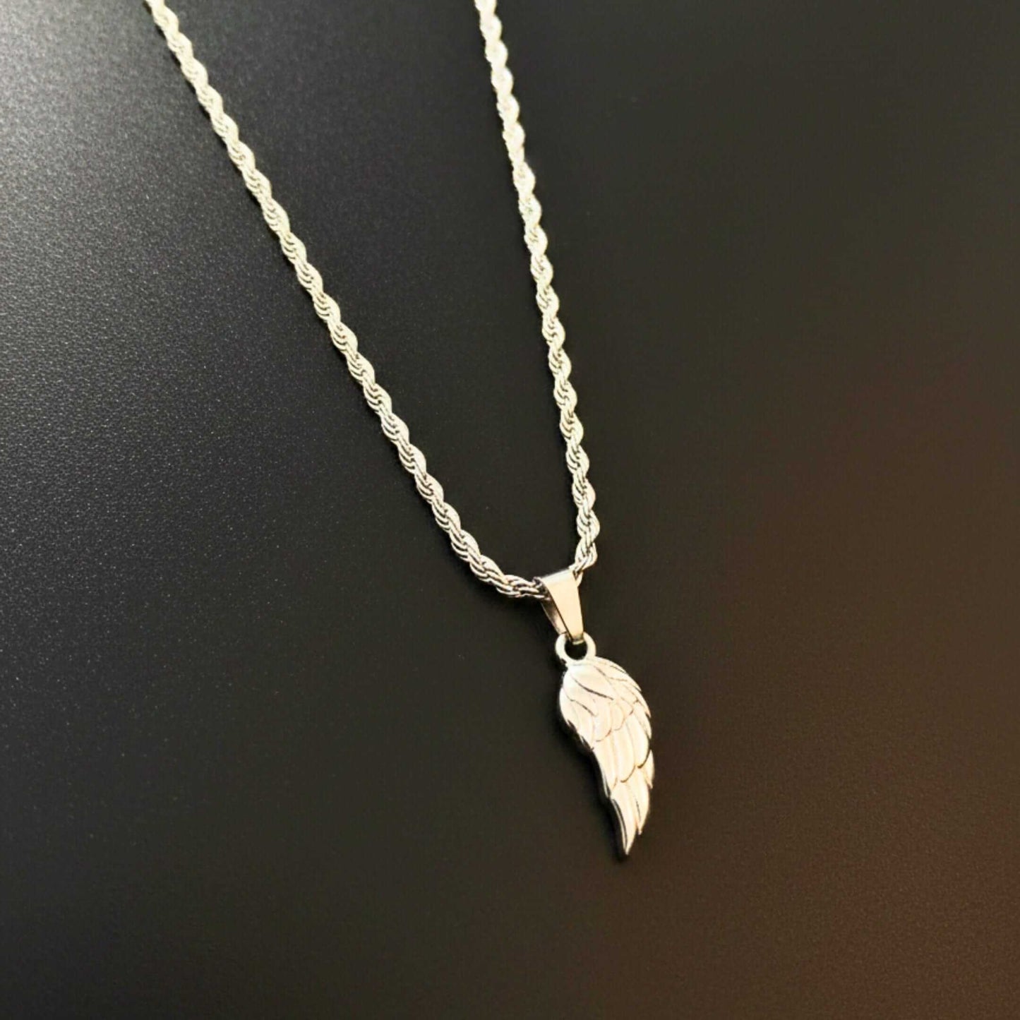CELESTIAL GUARDIAN - STEEL - 0.7mm Pure Titanium Steel Pendant with 21inch Rope 2mm Chain for Men & Boys — SS Pendant/ Necklace for Men | THE MEN THING
