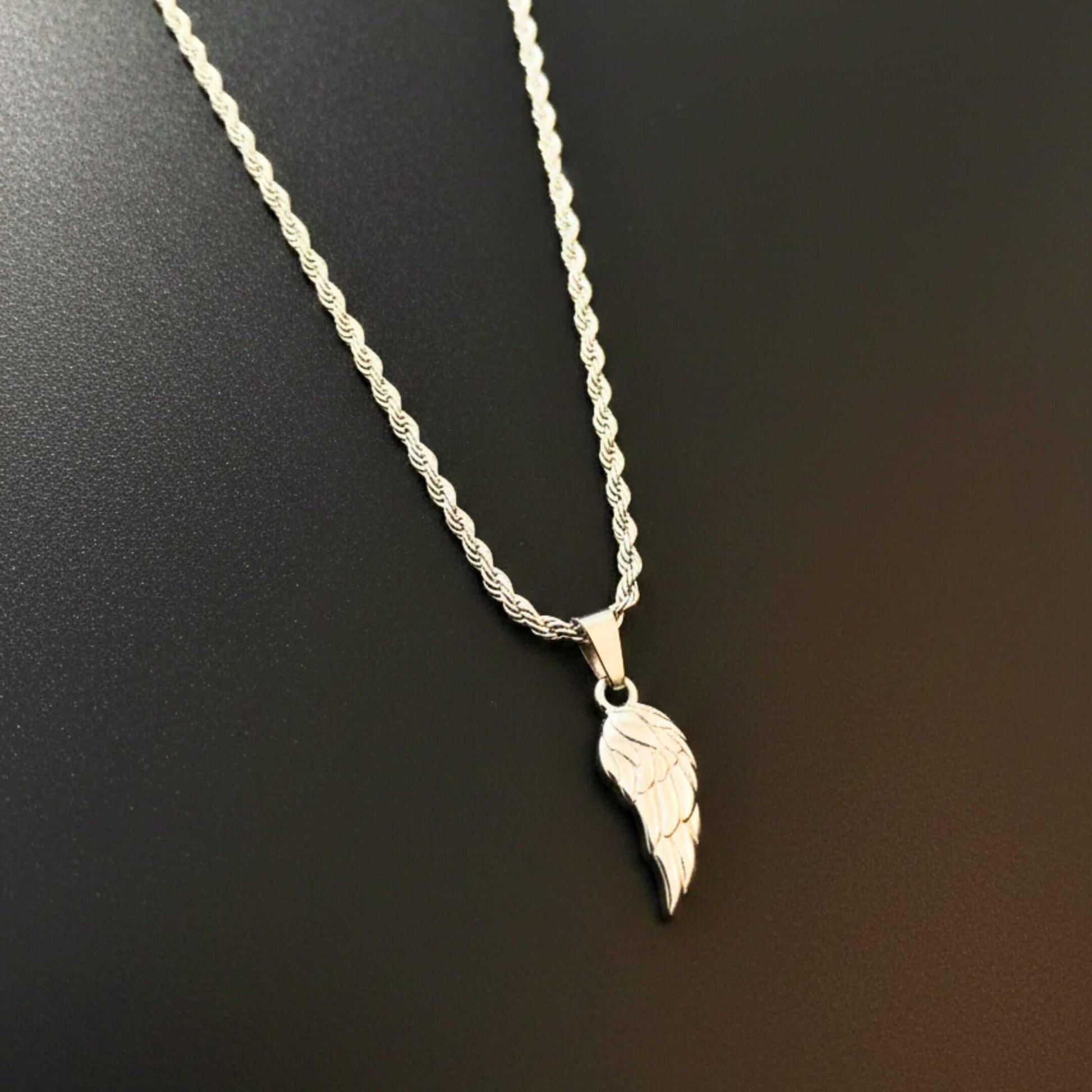 CELESTIAL GUARDIAN - STEEL - 0.7mm Pure Titanium Steel Pendant with 21inch Rope 2mm Chain for Men & Boys — SS Pendant/ Necklace for Men | THE MEN THING