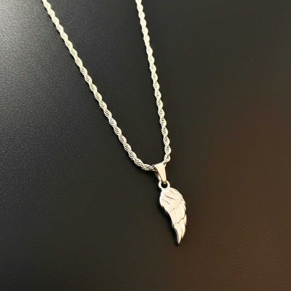 CELESTIAL GUARDIAN - STEEL - 0.7mm Pure Titanium Steel Pendant with 21inch Rope 2mm Chain for Men & Boys