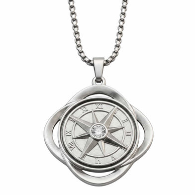CELESTIAL NAVIGATOR - 35mm Pure Titanium Steel Pendant with 27inch Round Box 4mm Chain for Men & Boys