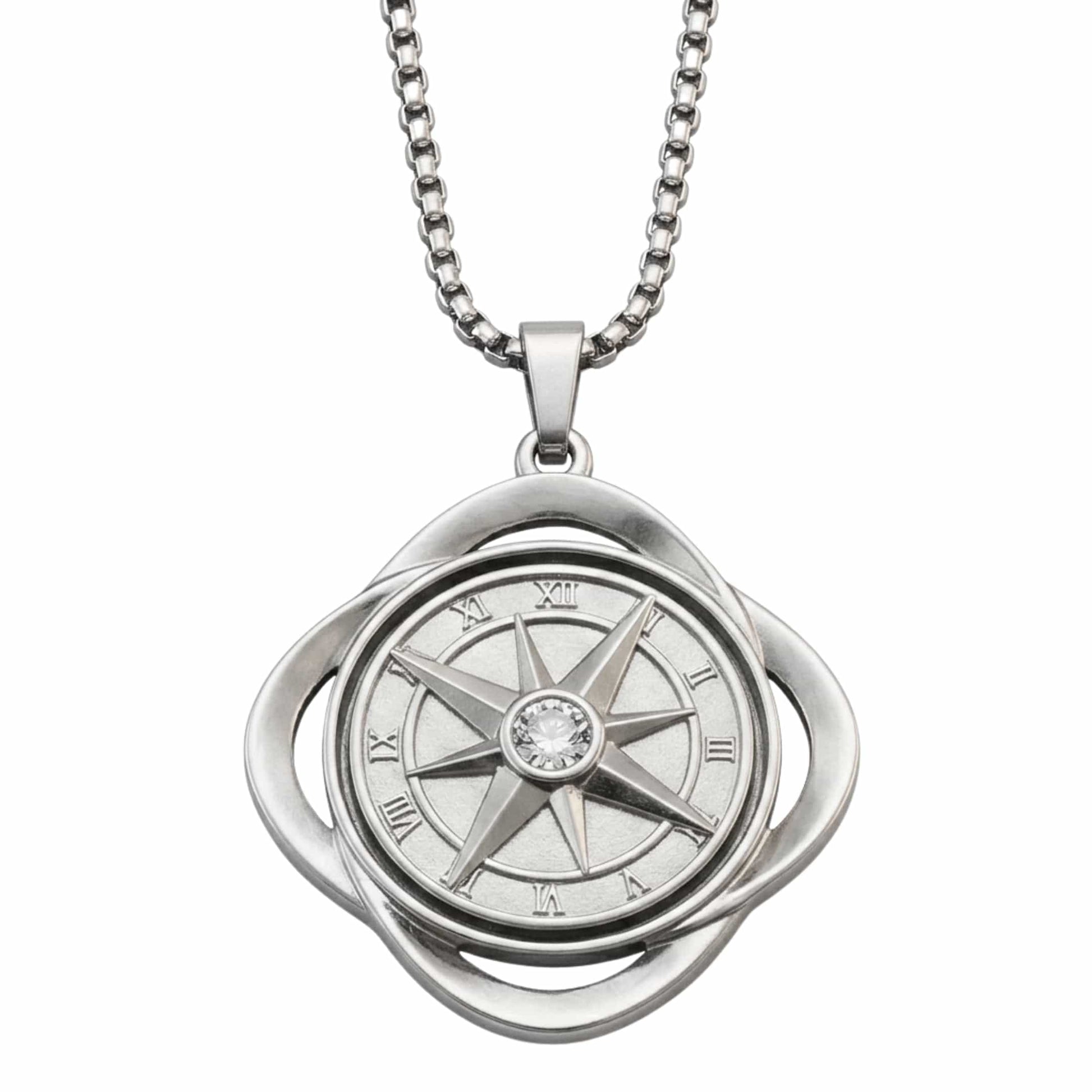 CELESTIAL NAVIGATOR - 35mm Pure Titanium Steel Pendant with 27inch Round Box 4mm Chain for Men & Boys - THE MEN THING