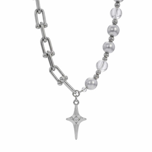 CELESTIAL STAR - 13mm Titanium Steel Pendant with 18 to 20 inch Adjustable 8mm Chain for Men & Boys - THE MEN THING