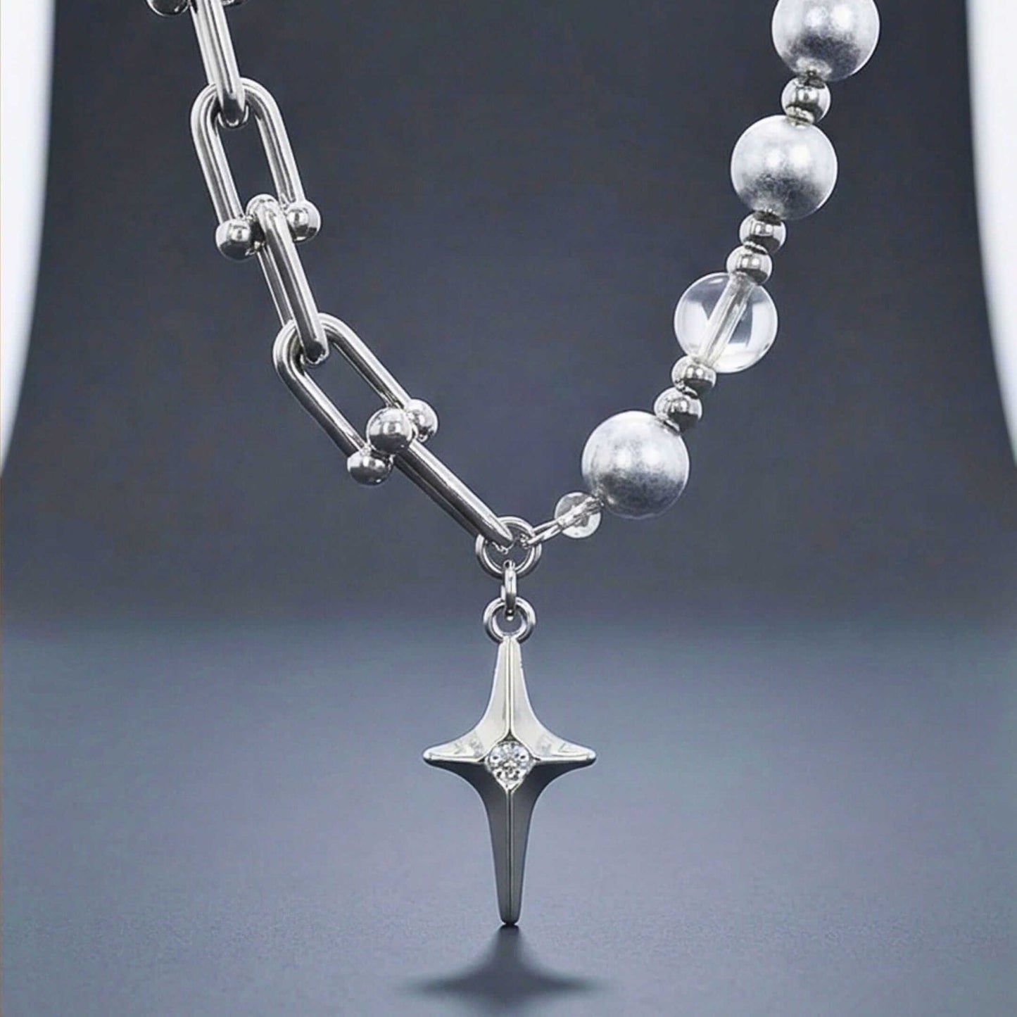 CELESTIAL STAR - 13mm Titanium Steel Pendant with 18 to 20 inch Adjustable 8mm Chain for Men & Boys — SS Pendant/ Necklace for Men | THE MEN THING