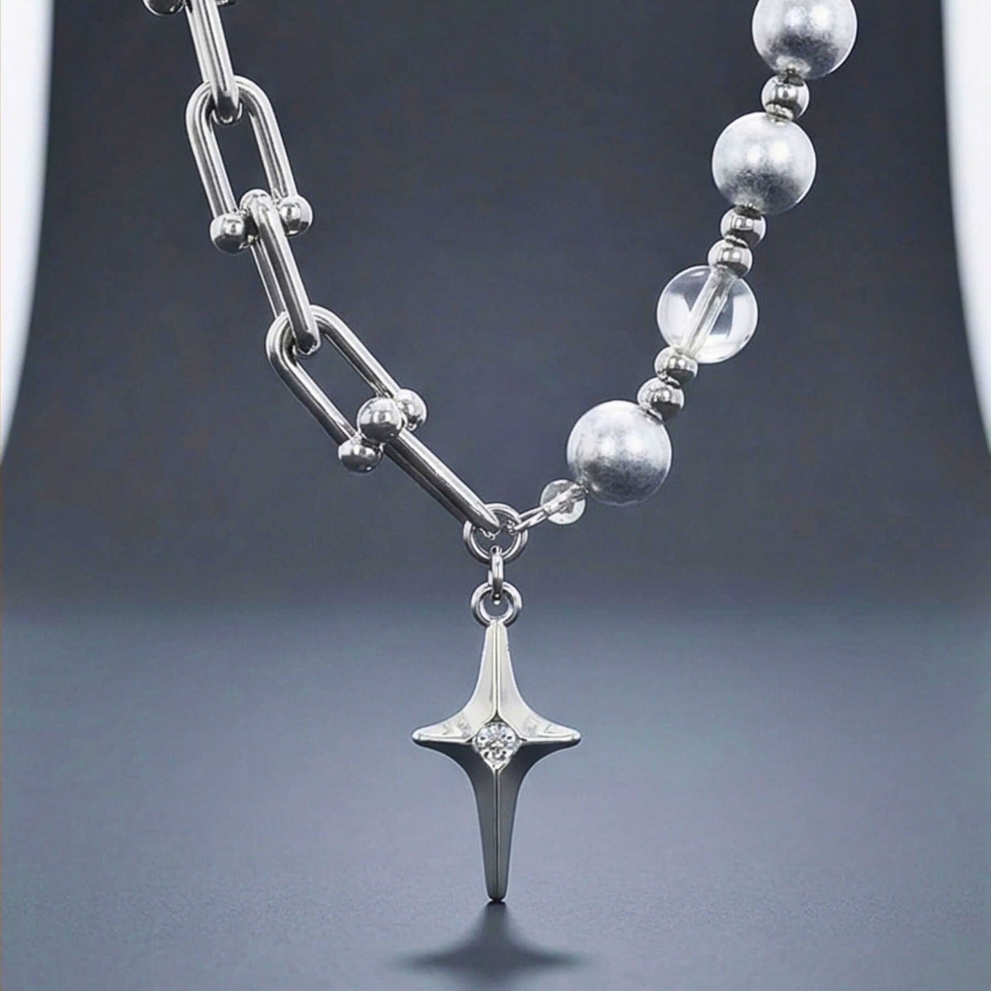 CELESTIAL STAR - 13mm Titanium Steel Pendant with 18 to 20 inch Adjustable 8mm Chain for Men & Boys — SS Pendant/ Necklace for Men | THE MEN THING