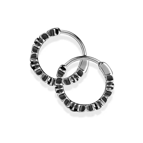 CELESTIAL TRIBAL - Titanium Steel Hoop Earrings for Men & Boys (2pcs)