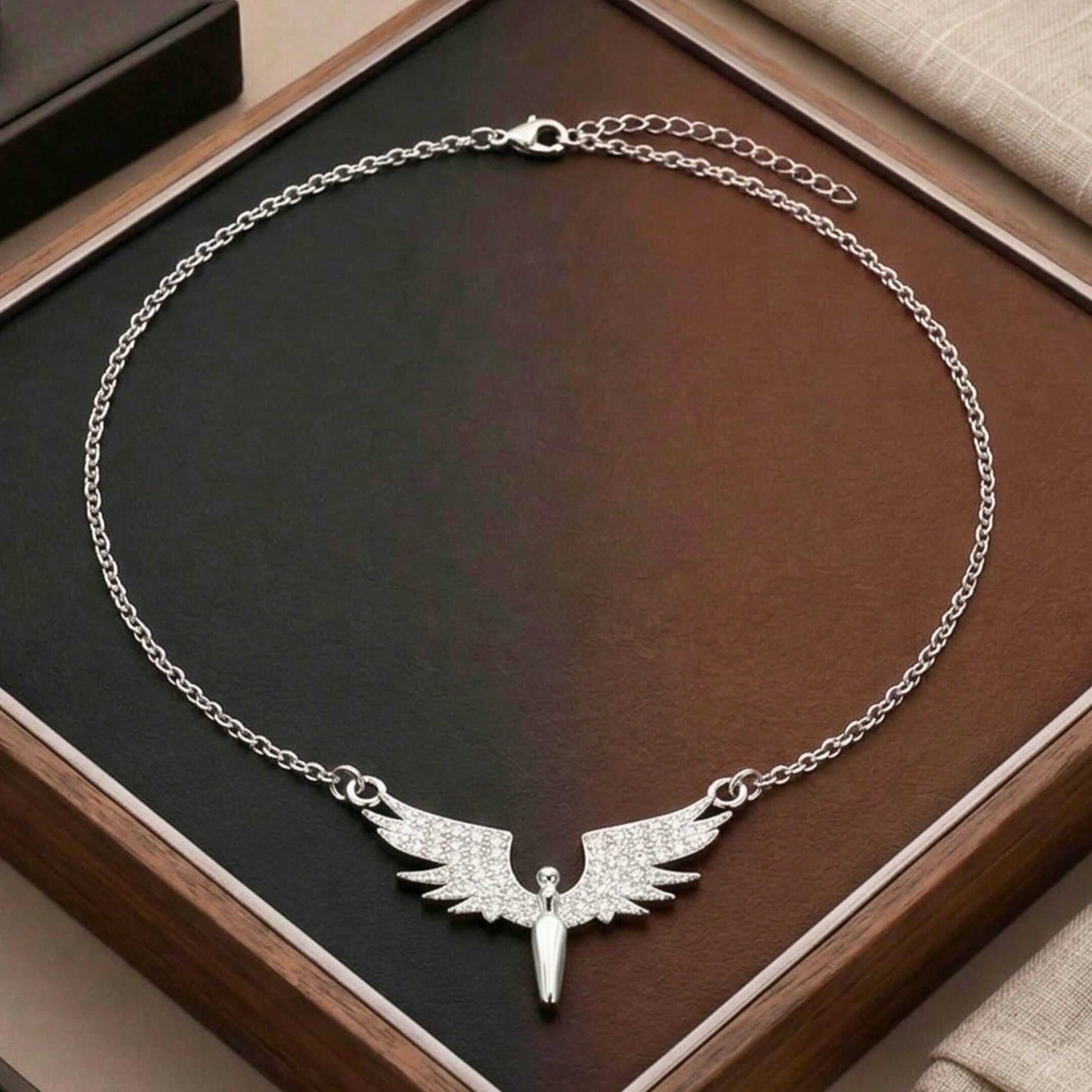 CELESTYX WING - 30mm Titanium Steel Pendant with 19 to 21inch Adjustable Cable 2mm Chain for Men & Boys - THE MEN THING