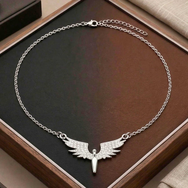 CELESTYX WING - 30mm Titanium Steel Pendant with 19 to 21inch Adjustable Cable 2mm Chain for Men & Boys
