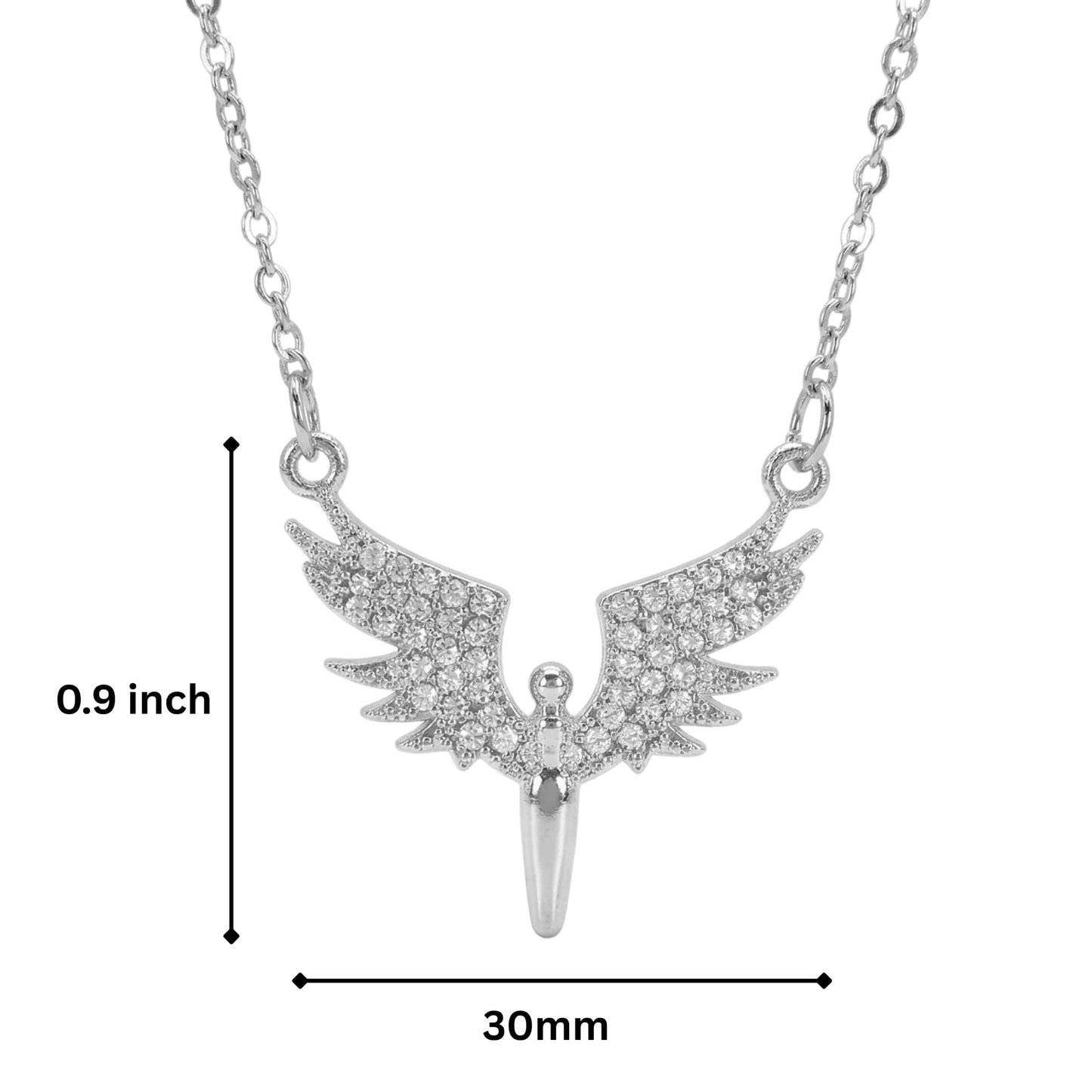 CELESTYX WING - 30mm Titanium Steel Pendant with 19 to 21inch Adjustable Cable 2mm Chain for Men & Boys - THE MEN THING