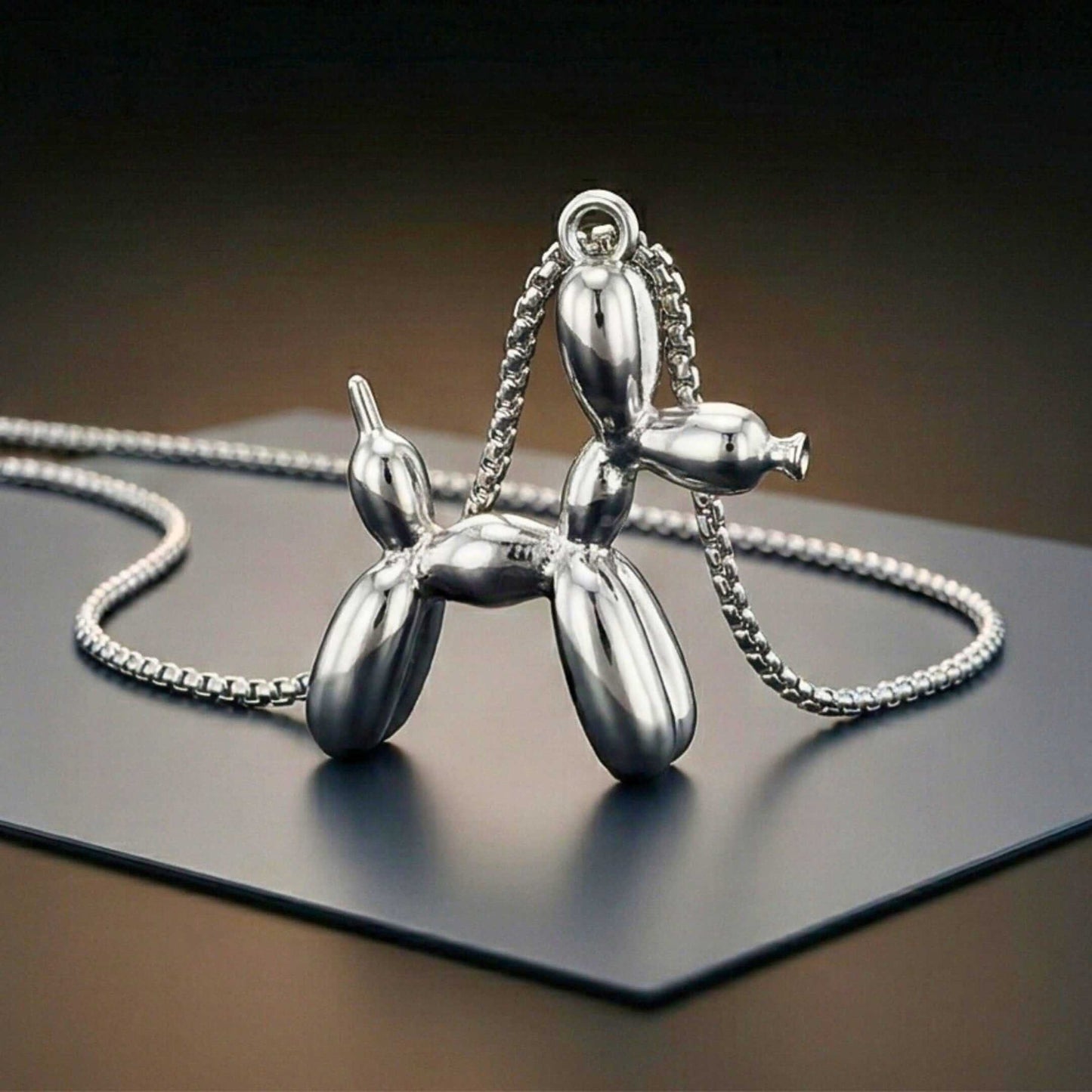 CHROME DOG - 31mm Pure Titanium Steel Pendant with 27inch Round Box 4mm Chain for Men & Boys — SS Pendant/ Necklace for Men | THE MEN THING
