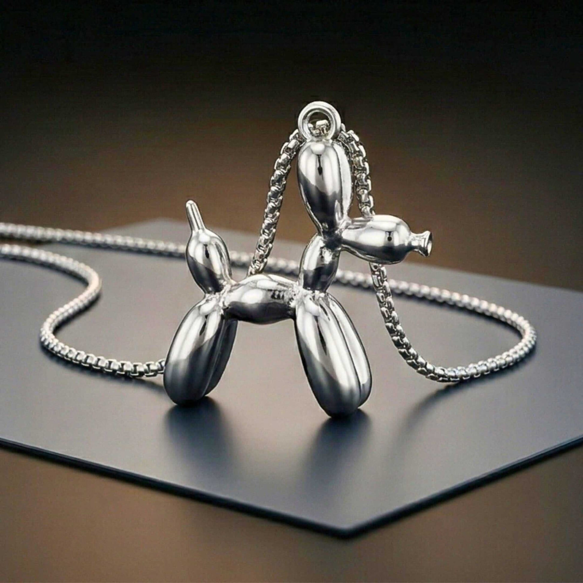 CHROME DOG - 31mm Pure Titanium Steel Pendant with 27inch Round Box 4mm Chain for Men & Boys — SS Pendant/ Necklace for Men | THE MEN THING