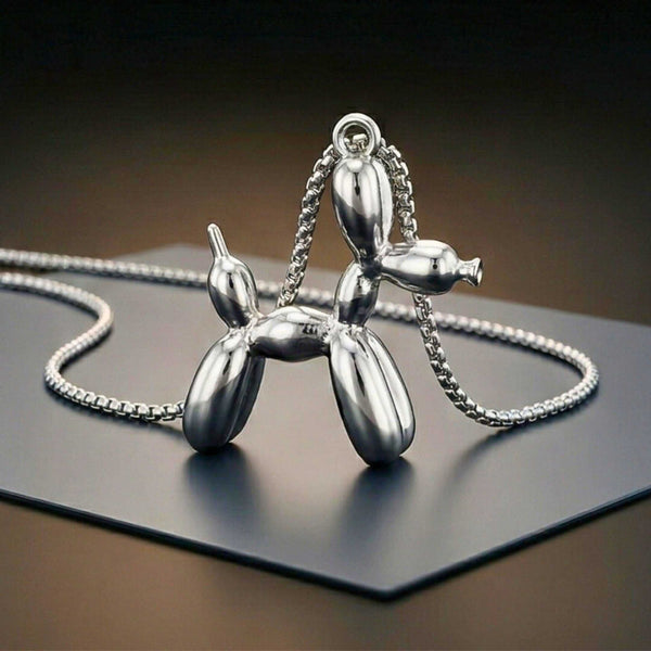 CHROME DOG - 31mm Pure Titanium Steel Pendant with 27inch Round Box 4mm Chain for Men & Boys
