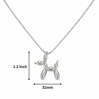 CHROME DOG - 31mm Pure Titanium Steel Pendant with 27inch Round Box 4mm Chain for Men & Boys — SS Pendant/ Necklace for Men | THE MEN THING